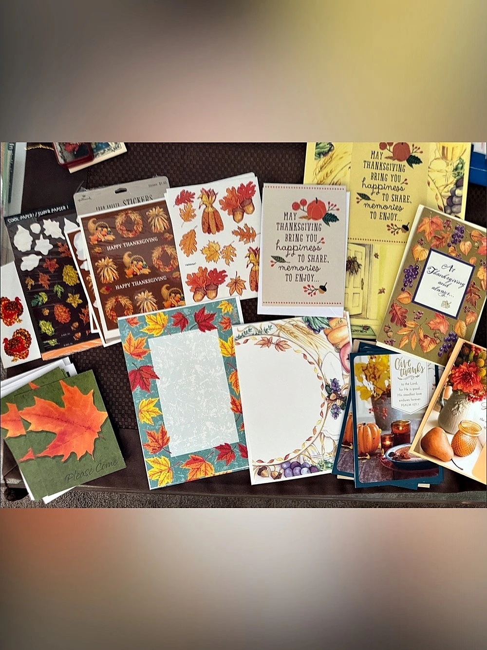 Vintage Hallmark/Dayspring Thanksgiving Invitations, Cards & Sticker lot